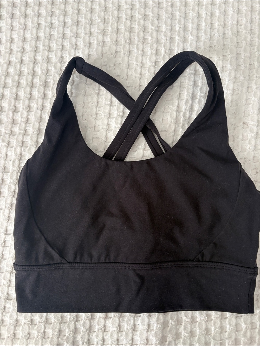 BuffBunny Black Crisscross Sports Scoop Neck Athletic Bralette SZ L